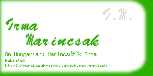 irma marincsak business card